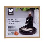 IRIS Ceramic Backflow Incense Cone Holder with Incense Cones – Bamboo Design