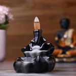IRIS Ceramic Backflow Incense Cone Holder with Incense Cones – Water Fall Design